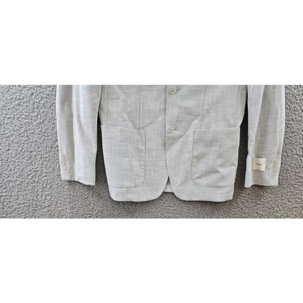 Calvin Klein Slim Fit Sport Coat Blazer Men's 38R Heather Grey Front Button